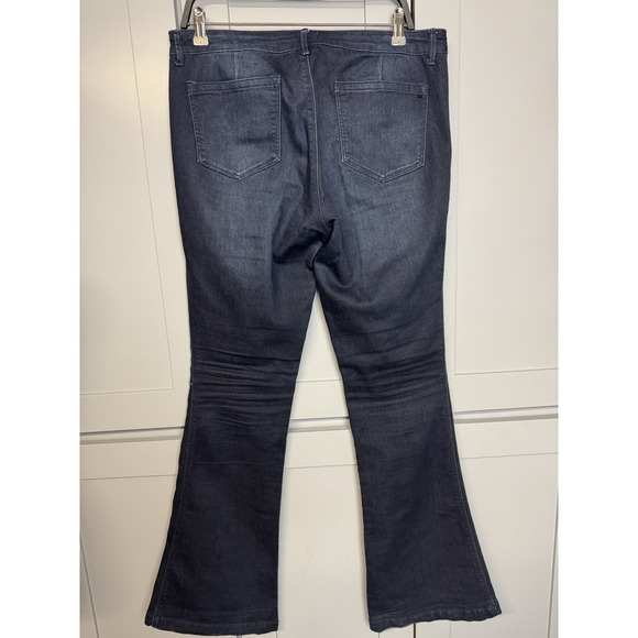 Denim Suede Brand Jeans Womens 32 Navy Blue Farrah High Rise Flare Leg - Picture 4 of 10